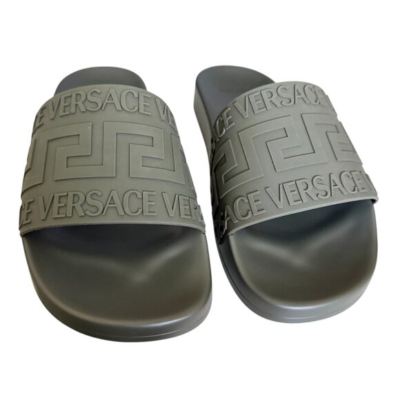 Versace 1006272 Men\'s Rubber Greca Gomma Pool Slide, sizes 41 main image 6